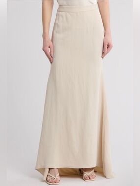 TWP Isn't It Romantic High-Low Skirt in French Oak Cream - Size 0